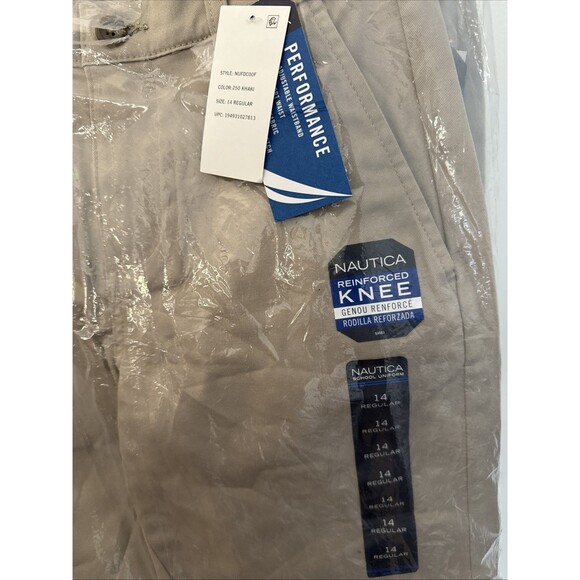 NEW Nautica Boys Uniform 5 Pocket Stretch Twill Pant/Reinforced Knees Sz14 2prs - Picture 2 of 7